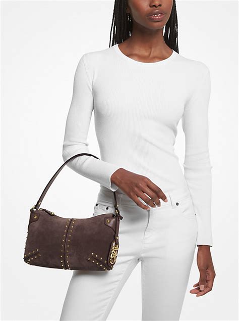 michael kors suede bah|Michael Kors astor shoulder bag.